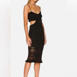 Misa Los Angeles Skye Dress | black cutout dress XS